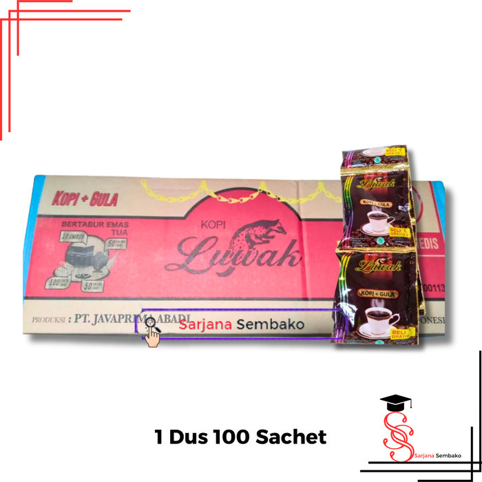 

Luwak Kopi Bubuk + Gula - 1 Dus 100 Sachet