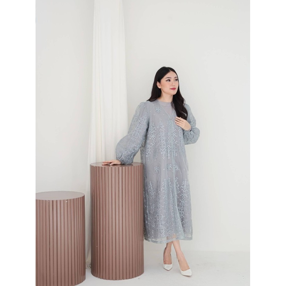 Xtramiles - Meera Dress Muslim Hijab Friendly Reguler Size Big Size - rose gold, standard size