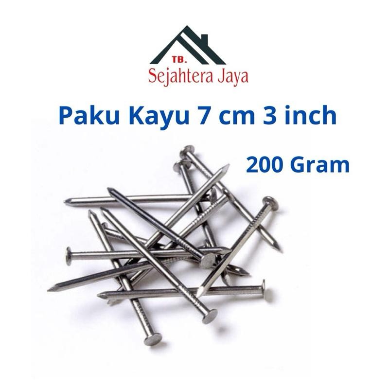 Paku Kayu 3 Inch (7 cm) - 200 Gram/Pack - Paku Kayu Kuat dan Serbaguna
