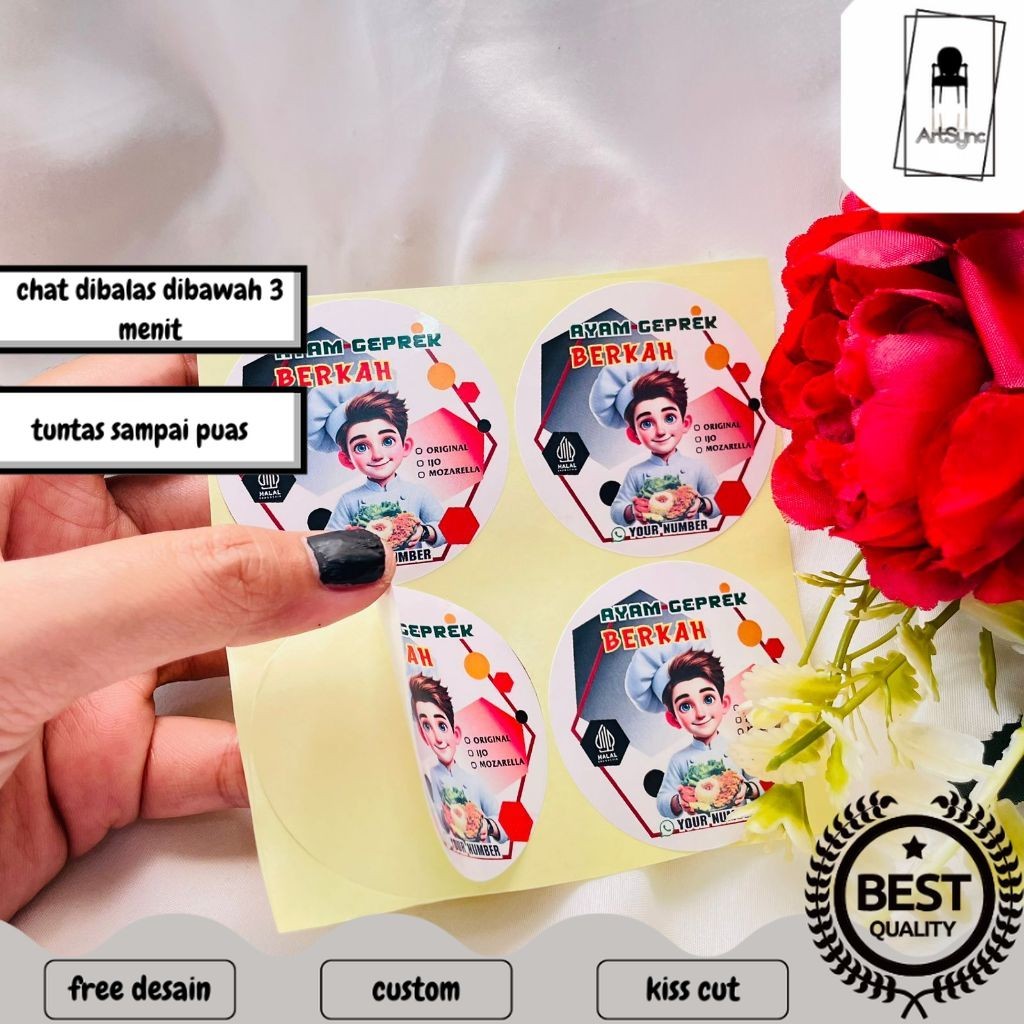 

Syncart 2-4 Ready Stiker Makanan Ayam Geprek Label Box Catering Sticker Fried Chiken Free Desain