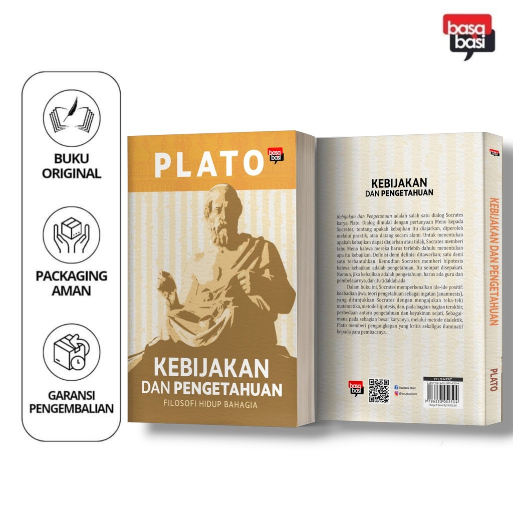 Buku Kebijakan dan Pengetahuan (Filosofi Hidup Bahagia) - Plato - Basabasi
