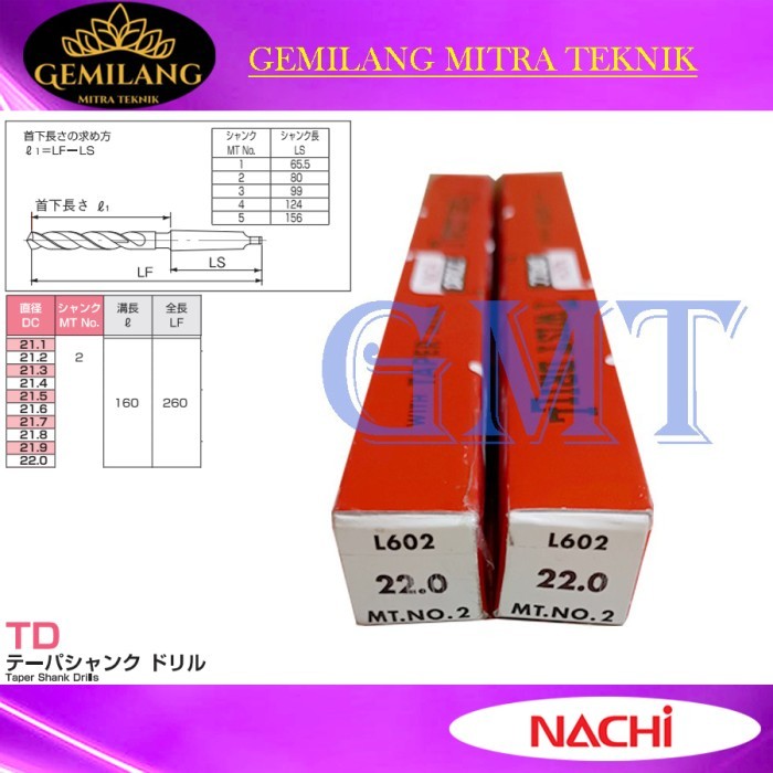 Mata bor besi nachi 22mm taper