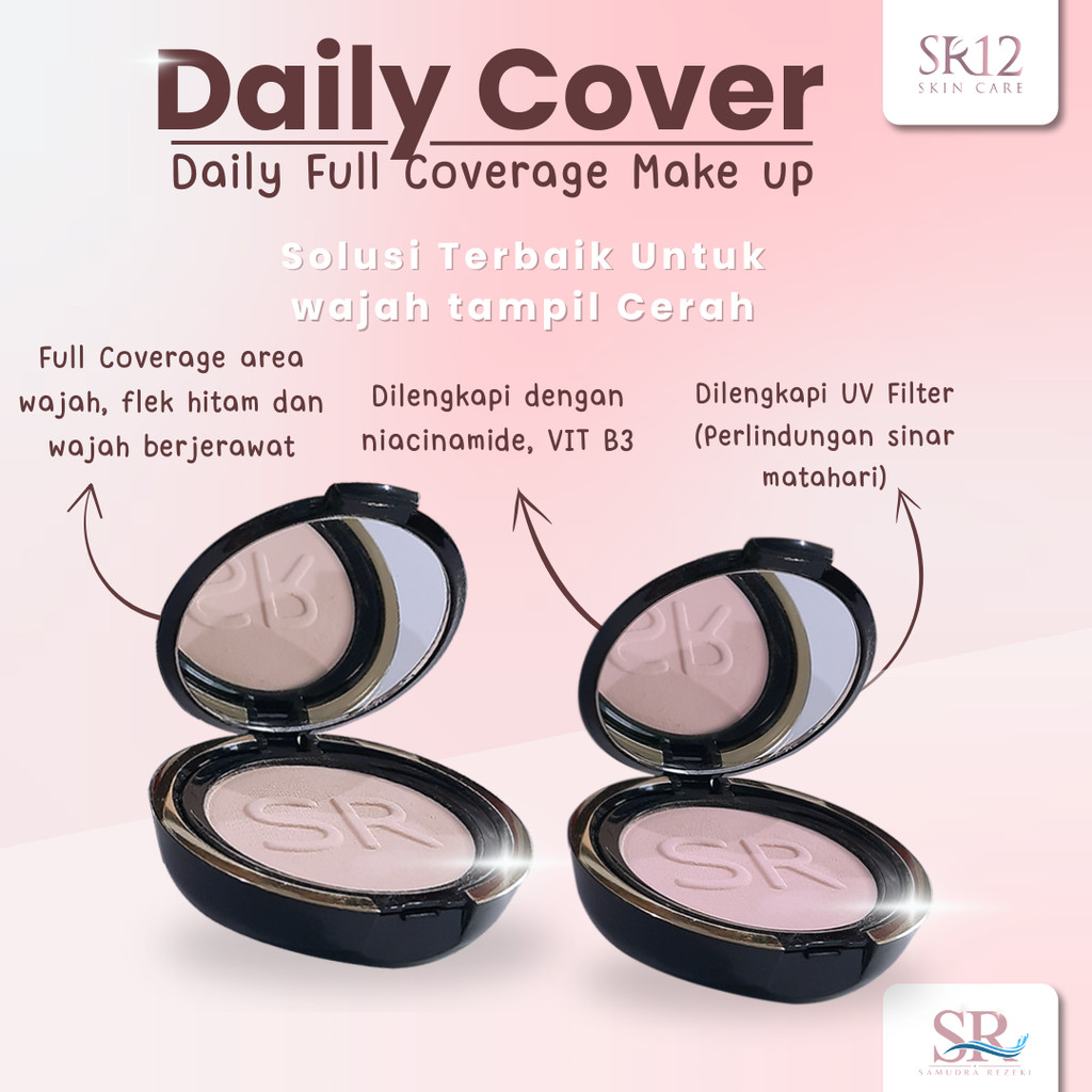 Bedak SR12 Compact | TWC Powder Matte | Two Way Cake Blur Tahan Lama Ori