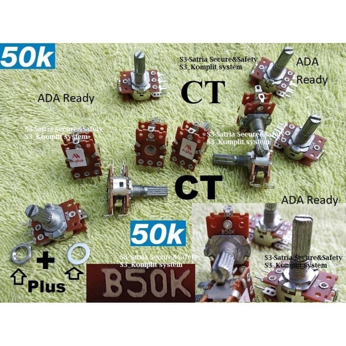 plus CT Potensio 50k Stereo Potensiometer 50 K B50K Tune volume