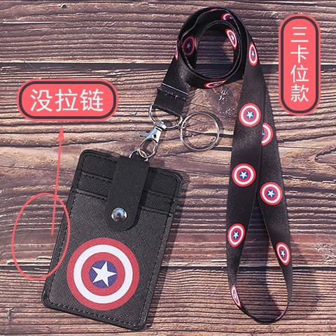 

Gantungan ID CARD Kulit Gantungan Kartu Akses - Capt America