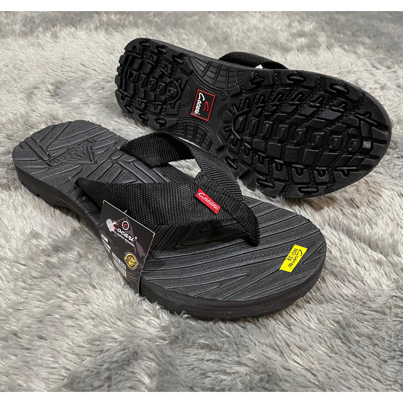 SANDAL COCARI / COWIE EIGER - SANDAL JEPIT EIGER PRIA HITAM SOL KARET ANTISLIP