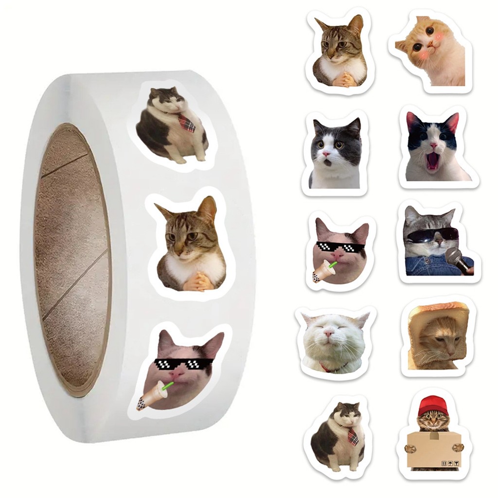 

100-500pcs Cartoon Meme Cat Stickers For School Reward Stickers Classroom Decoration Encouragement Sticker For Student Teacher