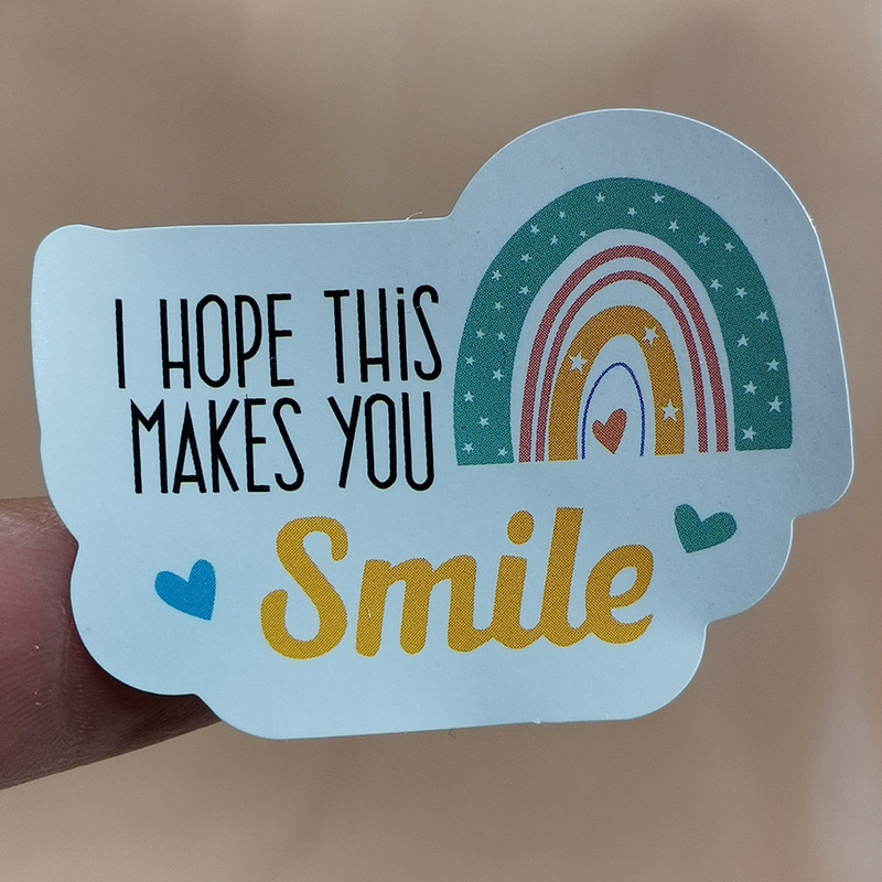 

120Pcs / Set i hope this makes you smile thank you stickers Seal Labels rainbow Rectangle Sticker Wedding Party Gift Decoration