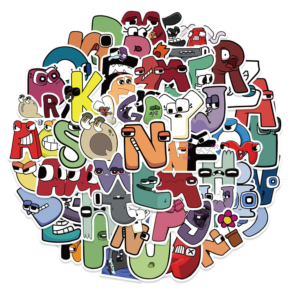 

52Pcs Alphabet Lore Cartoon Graffiti Stickers: Decorate Suitcase, books，Waterproof for Multiple Occasions Stickers Gifts