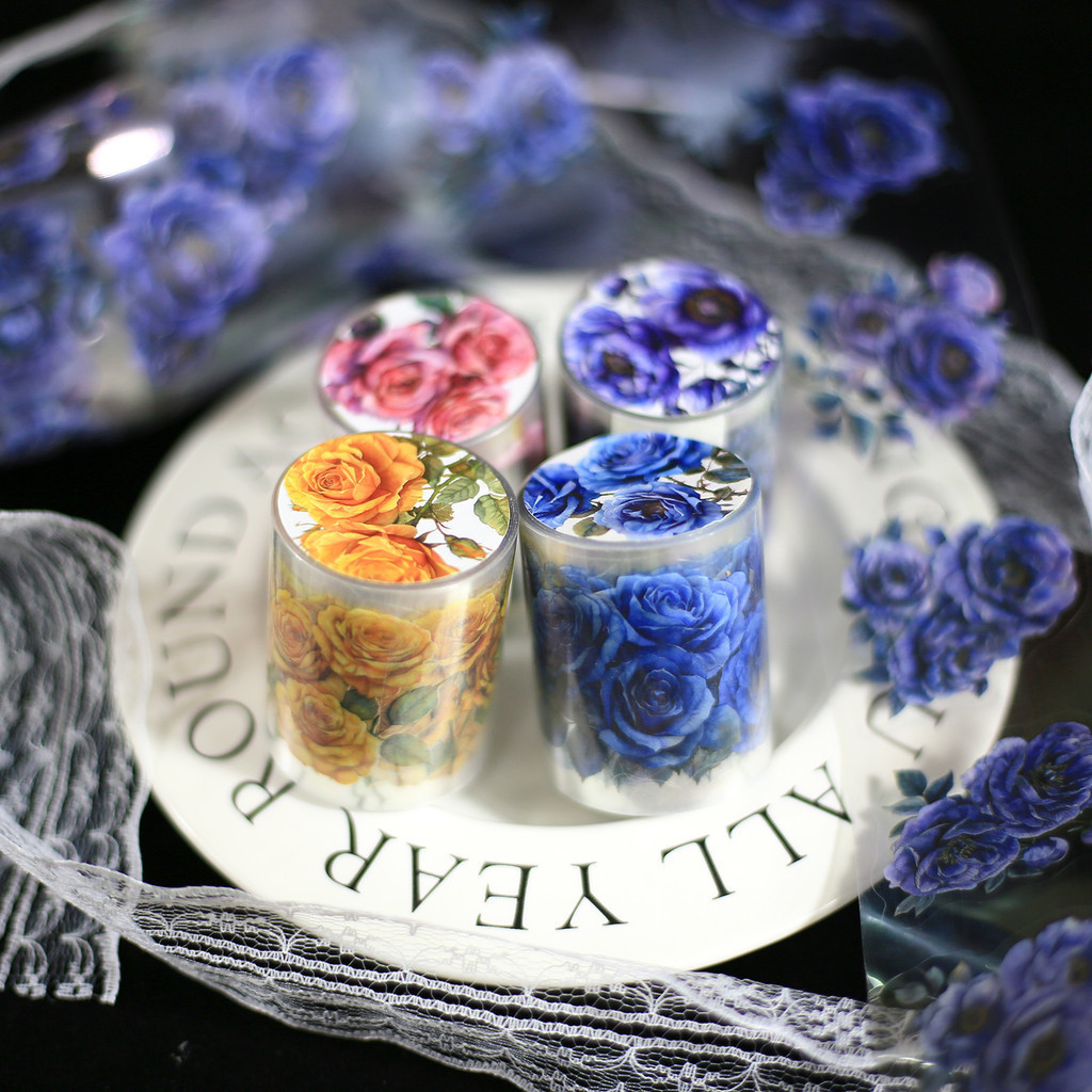 

Journamm 50mm*2m Flowers PET Tapes Scrapbooking Stickers Tapes Adhesive Photo Album Diy Junk Journal Supplies Craft Supplies