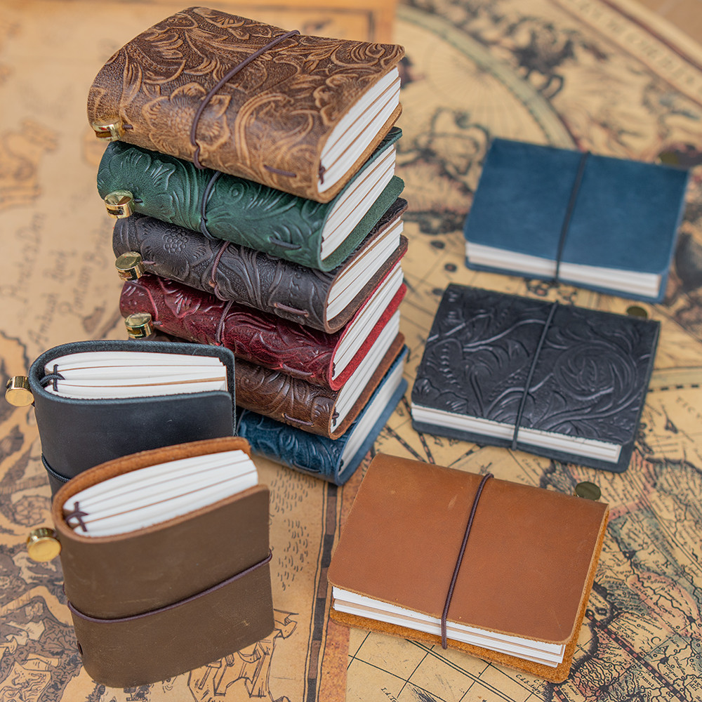 

Vintage Leather Traveler's Notebook: 3 x 32 Page Refills, 100g Paper, Personalized leather journal,Portable Diary book