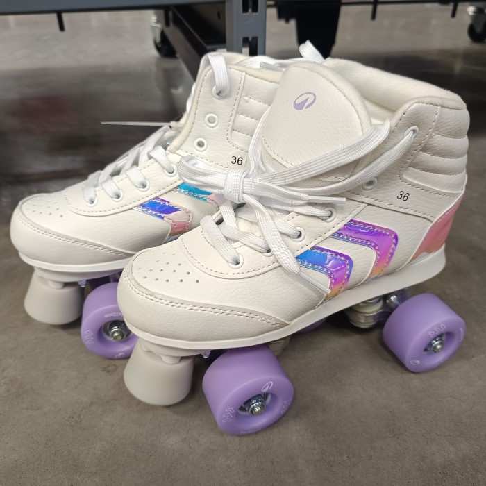 Terlaris - Sepatu Roda OXELO Quad 100 Anak - Putih INLINE SKATE OXELO QUAD 852018 - Putih, 35