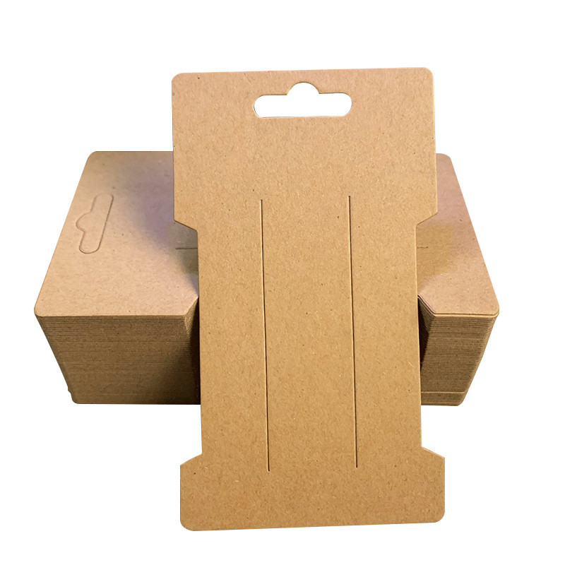 

50pcs 6.6x11.5cm Hair Clips Jewelry Display Card Blank Kraft Paper Card Hairclip Price Tag Hairpin Packaging Cardboard Holder