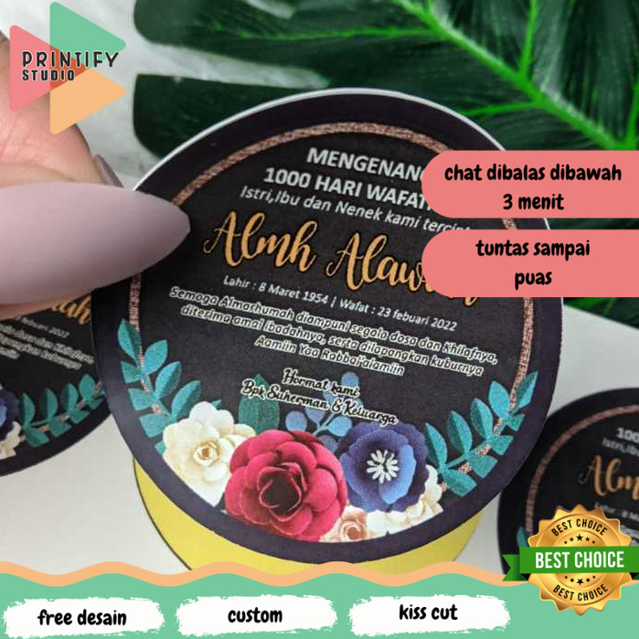 

Printify Stiker Tahlinan Pengajian Sticker Mengenang Wafatnya 40 100 1000 Hari Untuk Kotak Box Nasi