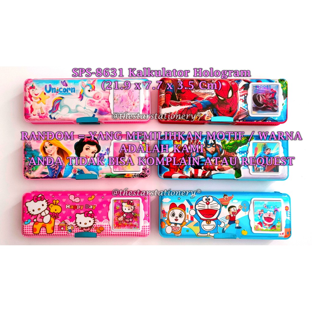 

(1 Biji) GROSIR Kotak Pensil Magnet Kalkulator Hologram 21.9*7.7*3.5 Cm / SPSIMP SPS-8631