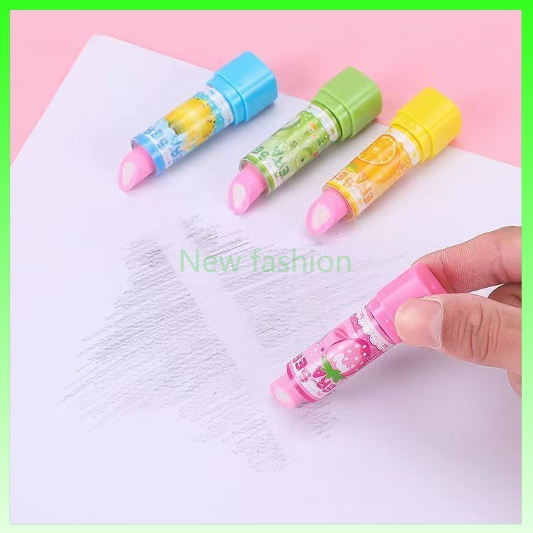 

-Penghapus pensil bentuk lipstik/penghapus warna-warni pola kartun