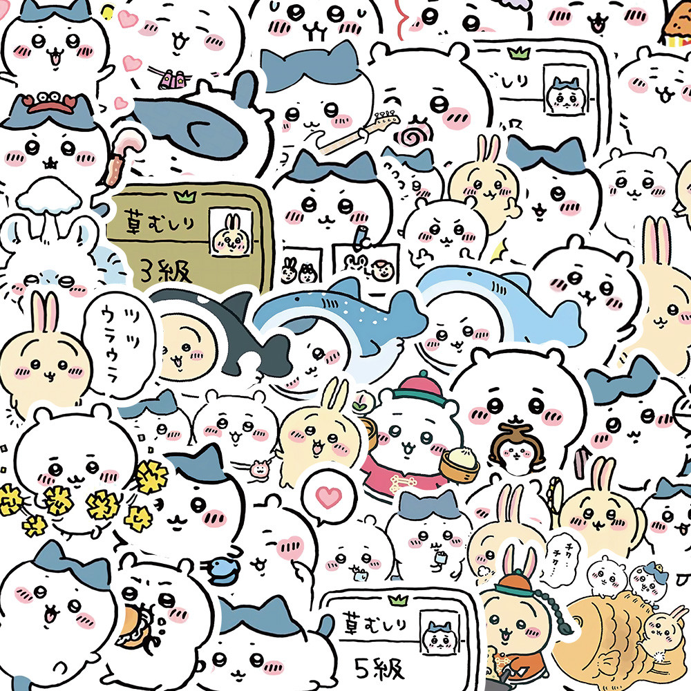 

60PCS Kawaii Chiikawa Cute Cartoon Stickers Motorcycle Decals DIY for Water Cup Skateboard Car Kids Toys Sticker Gift Decoration