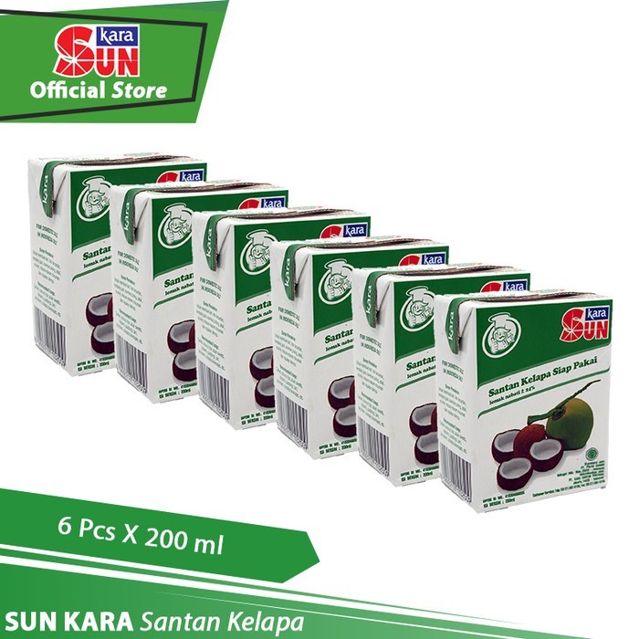 

7L1861 SUN KARA Santan Kelapa Coconut Cream 200 ml - 6 Pcs
