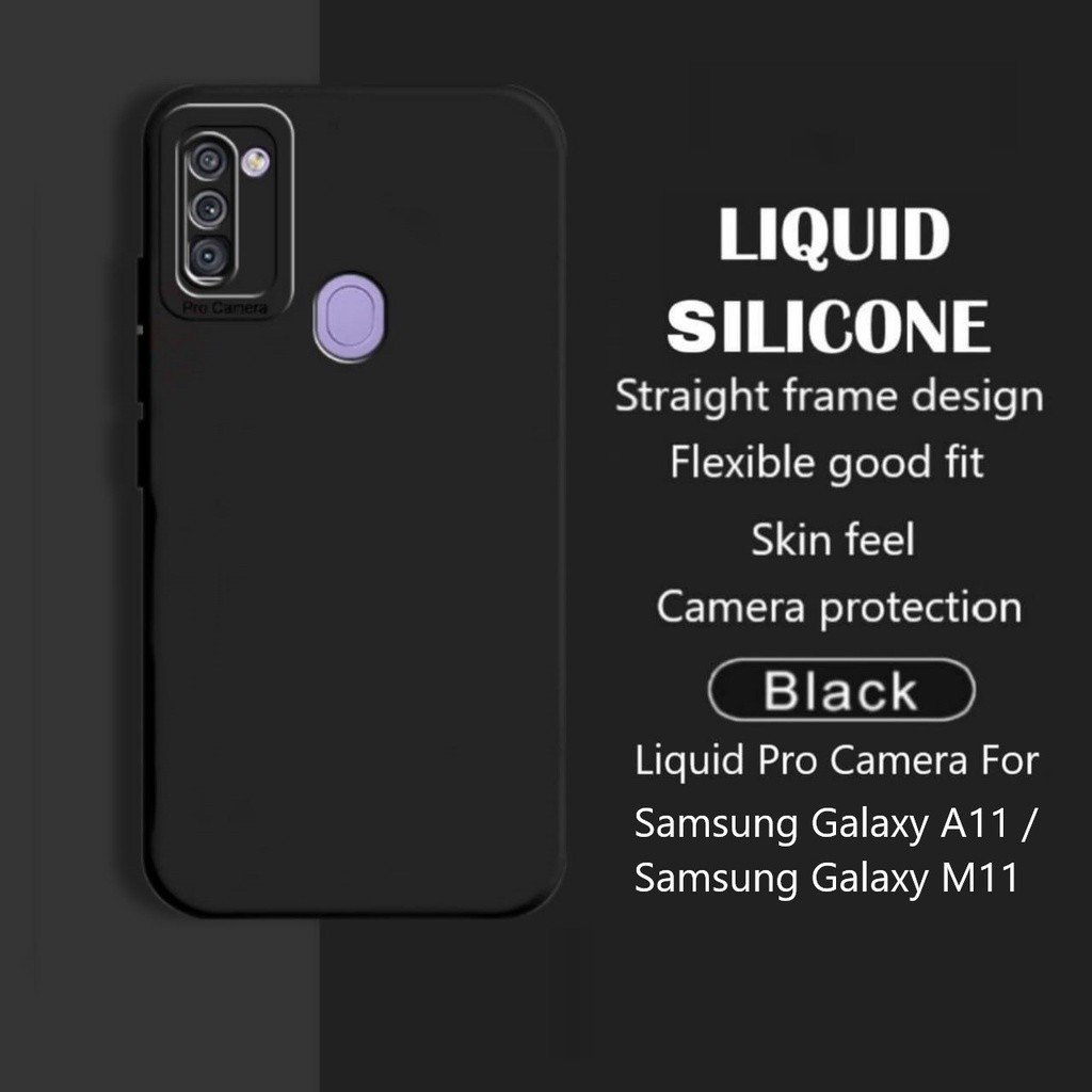 Softcase Pro Camera Black Matte Casing Samsung A11 Case Samsung M11 Silikon Hitam Polos Terbaru