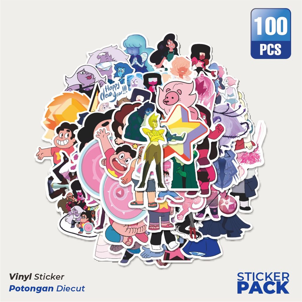 

Stiker Vinyl Stiker Kartun Steven Universe Char Mix 4 Waterproof Aesthetic- Untuk Laptop, Motor, dan Helm - Paper Stationery Pack