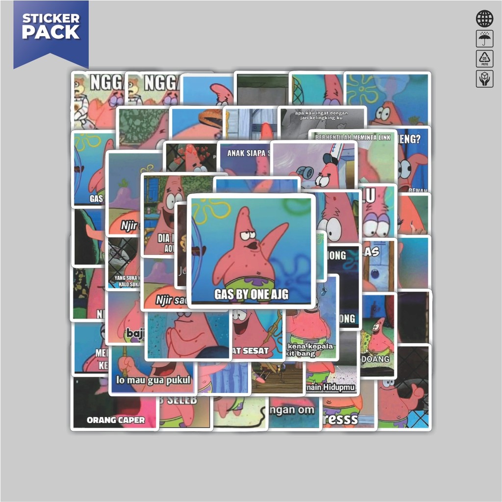 

[100PCS]Stiker Pack Stiker Patrick Meme V2 Aesthetic Vinyl Anti Air Dekorasi Sticker Laptop Buku Journal Koper Helm Casing HP Gitar Helm Skateboard