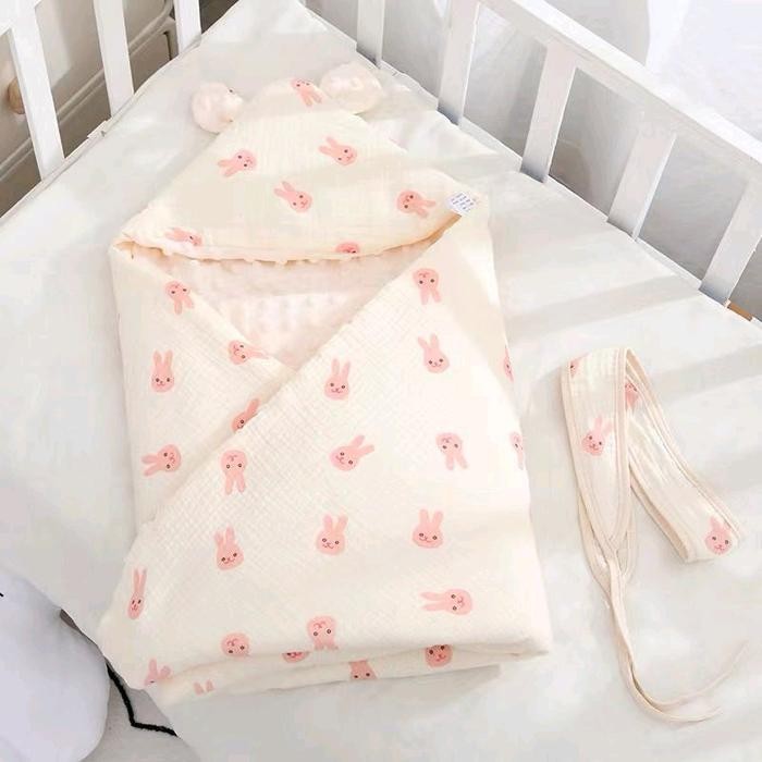 Selimut hoodie bayi 90x90 | selimut bayi - Rabbit