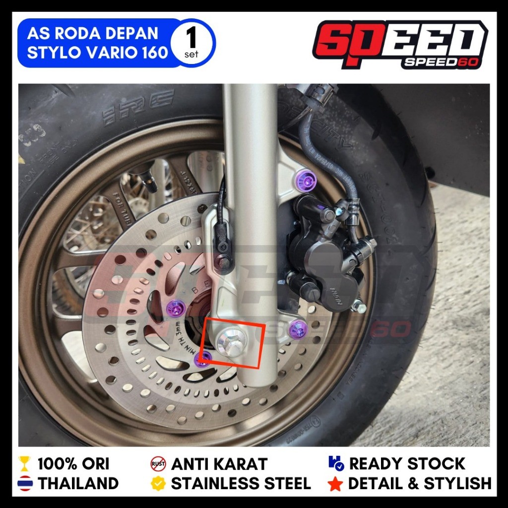 As Roda Vario STYLO PCX ADV 160 As Roda Probolt Thailand Stainless King Nut