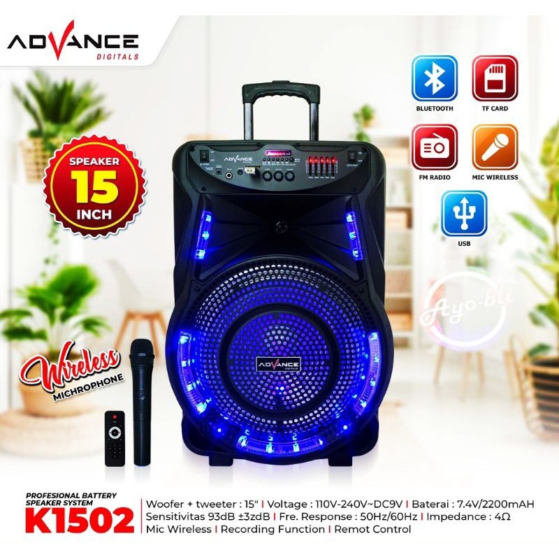 Speaker Aktif Bluetooth 15 inch advance K1502