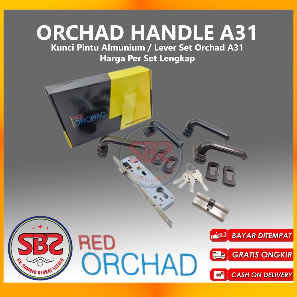 ORCHAD A31 - Kunci Pintu Aluminium Orchad A31 - Lever Set Orchad A31 / Kunci Pintu Almuni Orchad A31