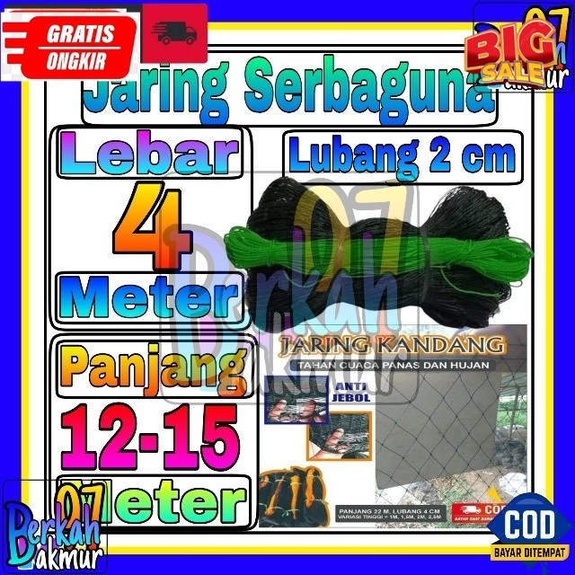 Jaring Pagar Ayam 4 meter / Jaring Lubang Kecil /Jaring Kandang /Jaring Burung / Jaring Taman