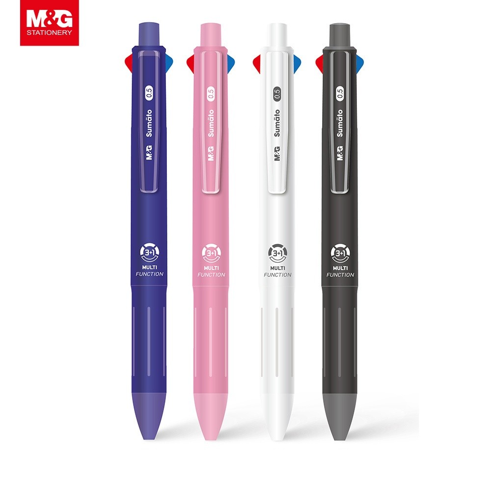 

M&G 3+1 MULTI FUNCTION BALLPOINT PEN 0.7 MM 3 COLORS + MECHANICAL PENCIL COMFORT RUBBER GRIP 0.5 MM ADPT5571 BLACK / BLUE / RED