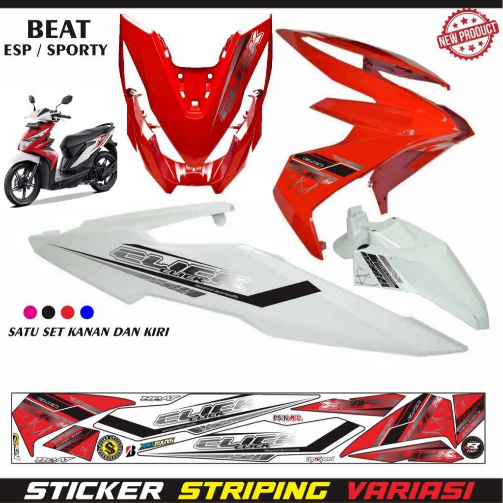 LIST STIKER VARIASI MOTOR BEAT ESP BEAT STREET MOTIF SIMPLE LIST