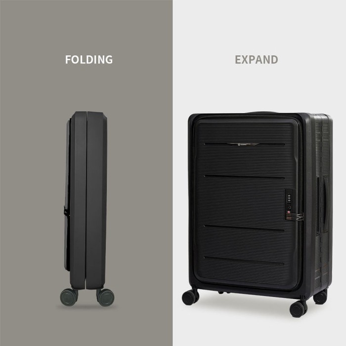 Sale Roaming Koper Kabin & Bagasi Lipat PP011 -  300RB - Black, 24