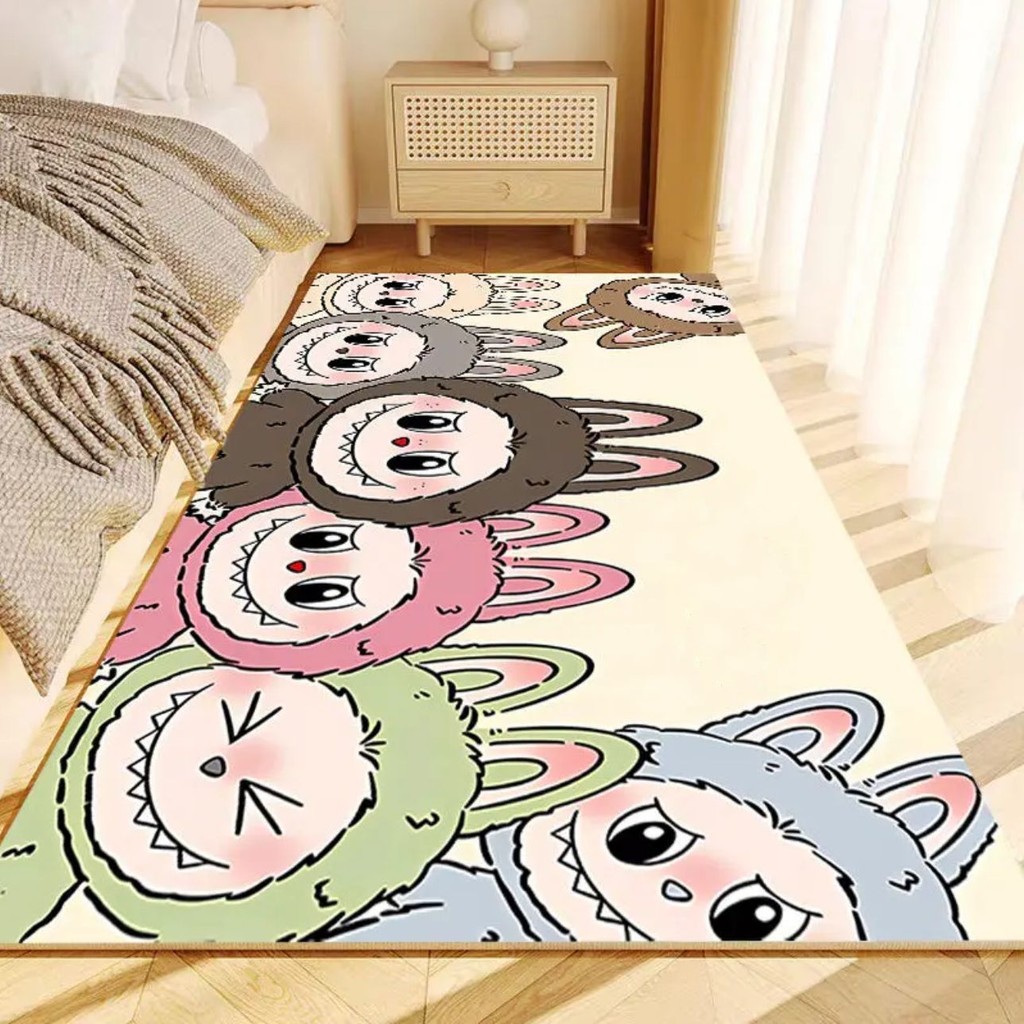 Karpet Labubu Keset Kaki Labubu Viral Aesthetic/Keset Kamar Tidur Anti Slip/Keset Kaki Tebal Premium