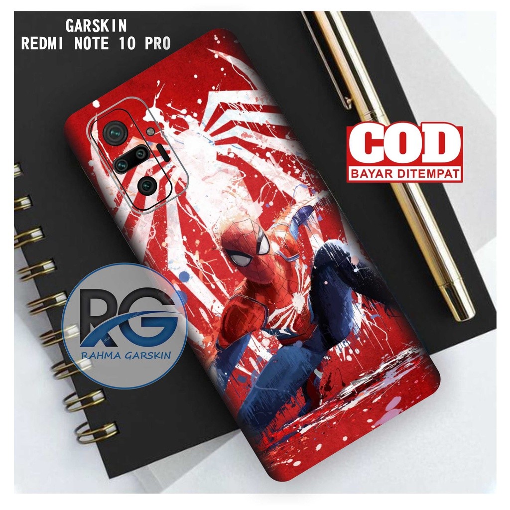 garskin redmi note 10 pro motif spaiderman full body - free custom motif hots