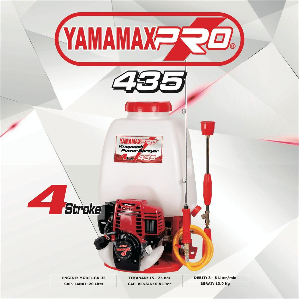 YAMAMAX PRO KNAPSACK MESIN POWER SPRAYER TIPE 435 4 TAK 20L 4 STROKE
