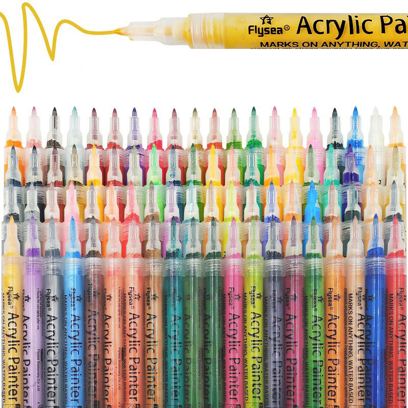

Premium Acrylic Paint Marker Pens Long Lasting Paint Pens with Extra Fine and Medium Tip, Paint Art Markers Set for Rock, Wood