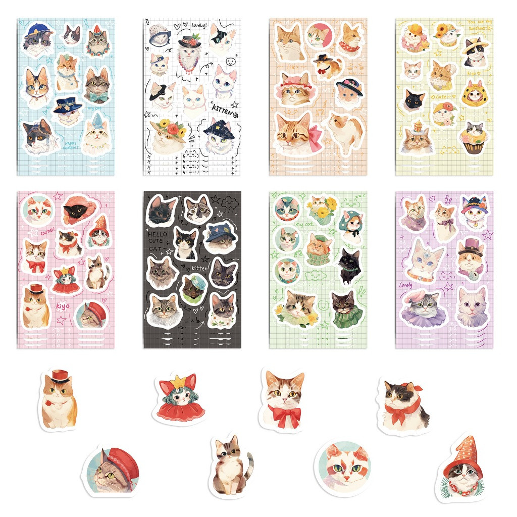 

Pet Spirit Series Sticker Sheet Pack Decorations Journal Binder Scrapbook Polaroid Notebook Journaling Korea