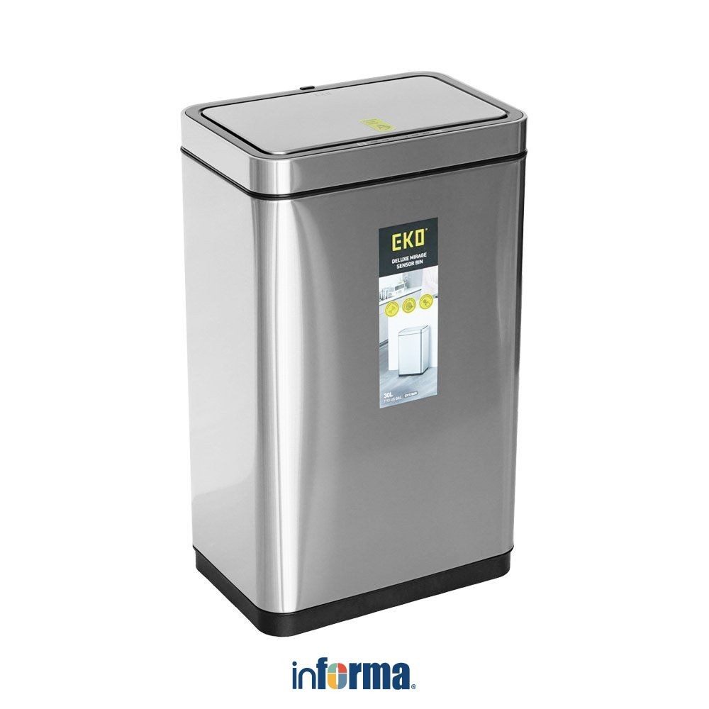 Informa Eko 30 ltr Deluxe Mirage Tempat Sampah Sensor Gerak - Silver Wadah Pembuangan Alat Kebersiha