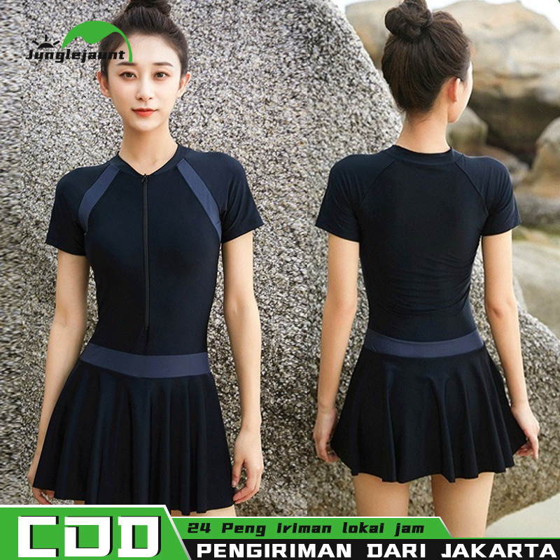 (COD) Baju renang wanita dewasa.Diving rok dewasa polos hitam Baju Renang wanita/baju renang wanita 