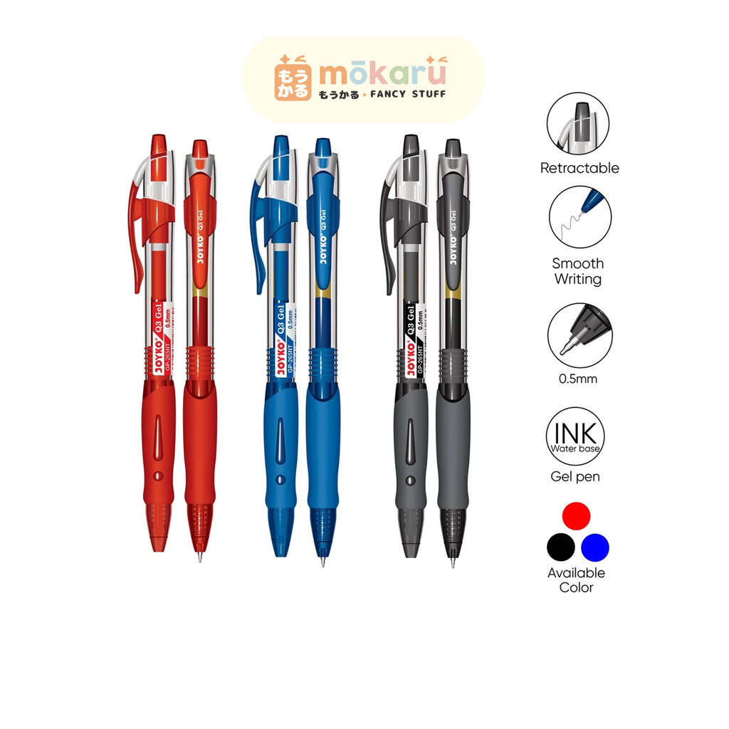

Joyko Q3 Gel Pen Pulpen GP-265NT (Needle Tip) Ballpoint Berkualitas