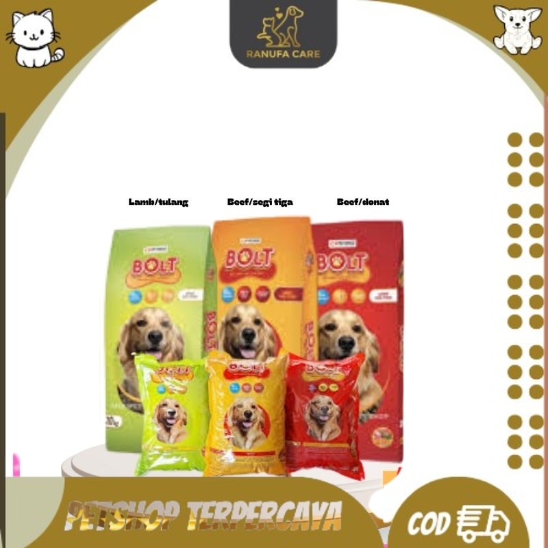 

Makanan Anjing Repack Bolt Dog 1Kg Bulat|REPACK