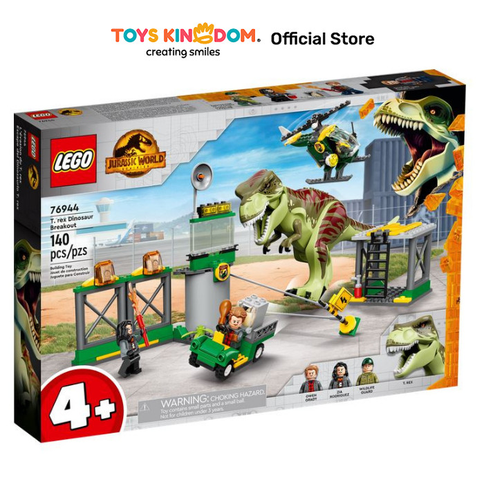 Toys Kingdom Lego Jurassic World Trex Dinosaur Breakout 76944 Kids Toy Toys Bricks Set Mainan Menyus