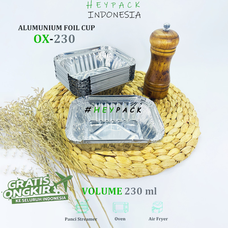Alumunium Foil Tray Cup OX230 Mentai Bolu Mini Macaroni Schotel Klapertart Brownies Spaghetti Brulee