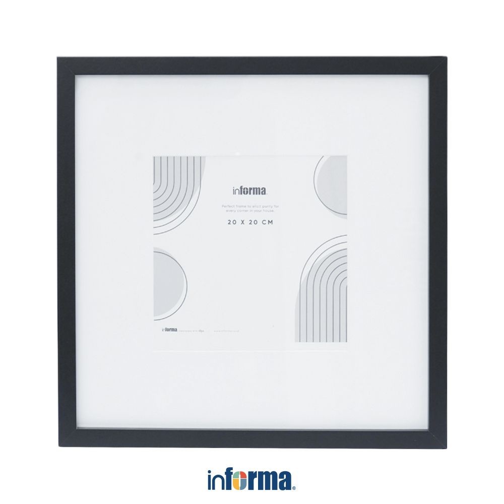 Informa 36X36 cm Bingkai Foto Dinding - Hitam Pigura Aesthetic Frame Tempat Foto Pajangan Dekorasi R