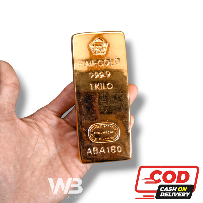 "Q.LnS" - PASTI READY Miniatur Emas Batangan Kuningan 1kg