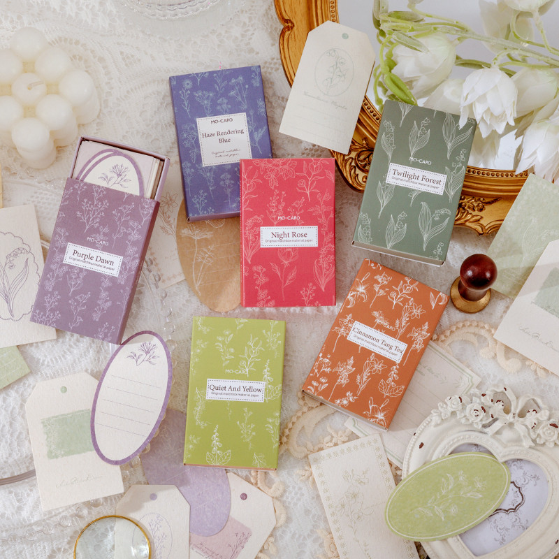 

30 Pcs Kawaii Matchbox Memo Pad Literary Retro Journal Collage Stationery DIY Scrapbooking Material Paper School Office Supplies