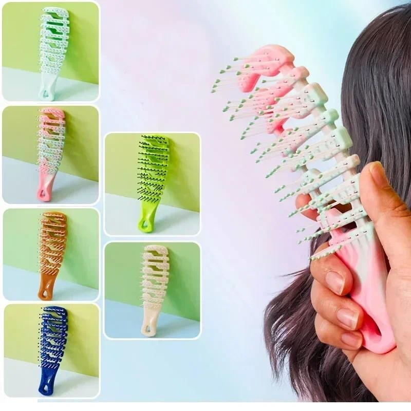 Children's Convenient Hollow Sparrow Comb, Smooth Hair and Beauty Comb, Scalp Massage, Big Bend Comb