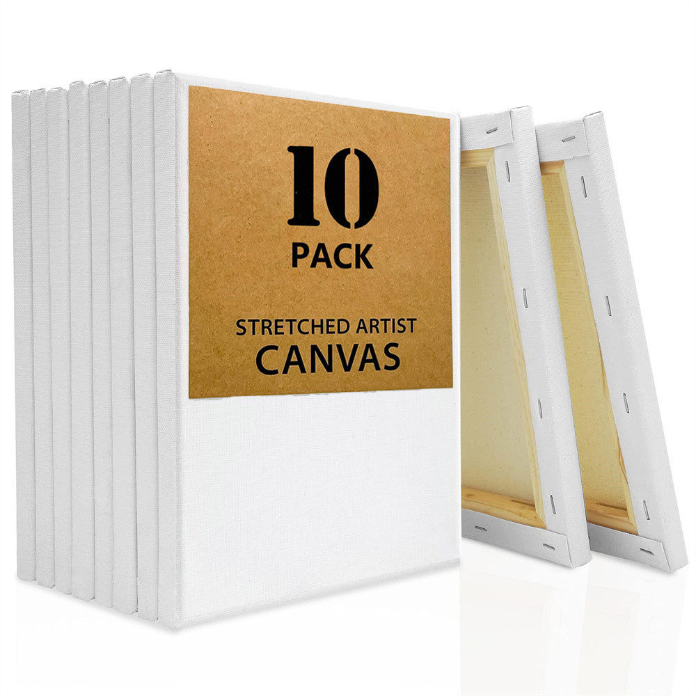 

10pcs Square Blank Stretched Canvas Wooden Frames Blank Canvas Ideal for Painting /Decorating Suitable for Oil / Acrylic Paints