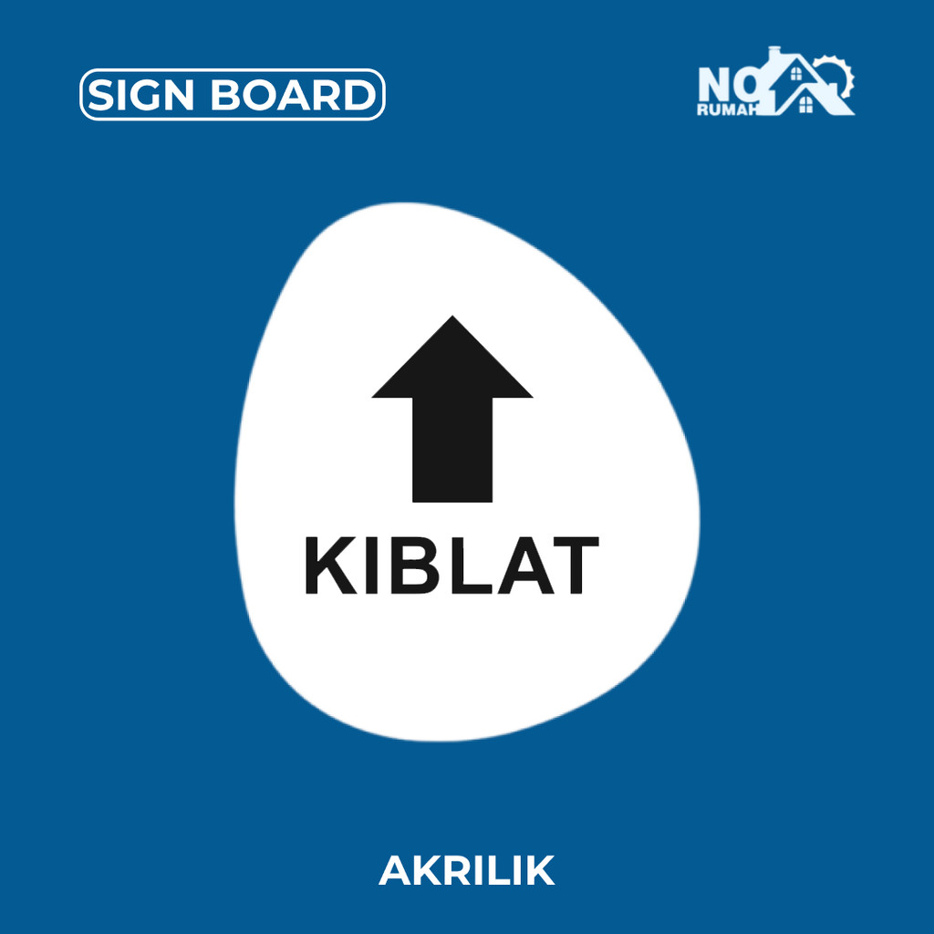 

Kiblat Sign Board Akrilik Tempel Signage Dinding Papan Label Acrylic Restoran Dinding Petunjuk Toko Cafe